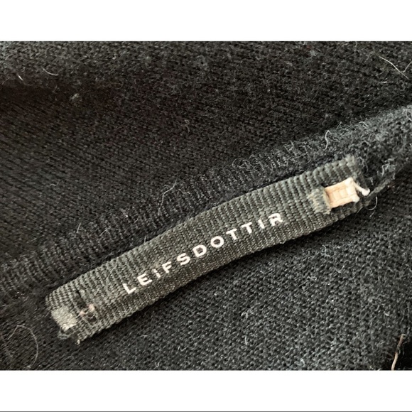 Anthropologie Leifsdoittir Leopard Sleeve Knit Wool Cashmere Twee Top Side Small - Picture 5 of 6